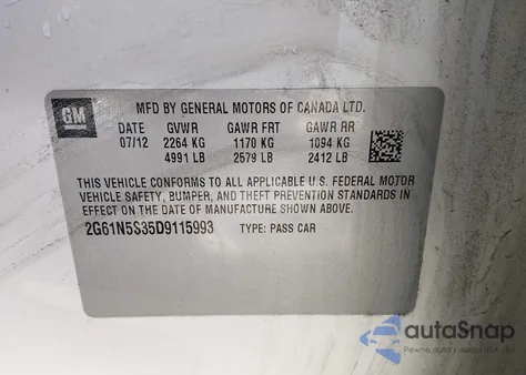 2013 Cadillac Xts Standard from USA, damaged, VIN 2G61N5S35D9115993